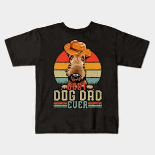 Vintage Best Dog Dad Ever Retro Headband Funny Father's Day Kids T-Shirt